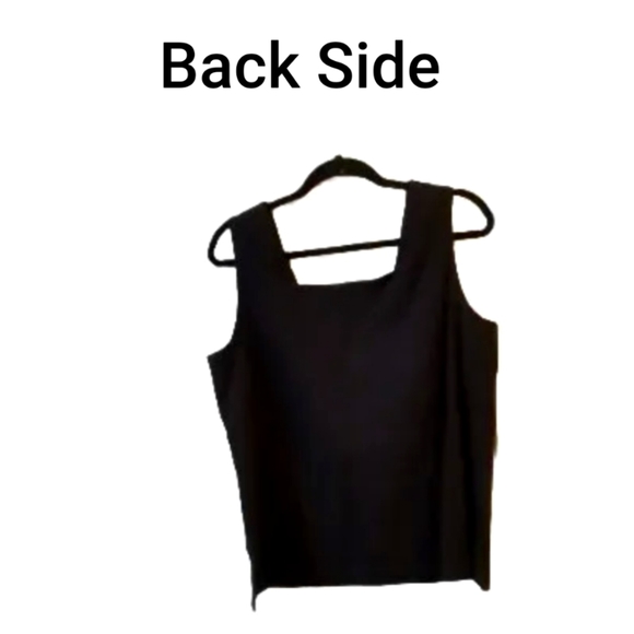 Womens Fancy Top Medium Sleeveless Square Neckline Splits Color: Black Bit White - Picture 2 of 9